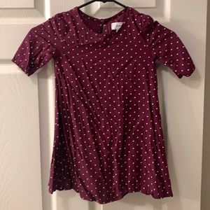 old Navy burgundy polka dot dress
